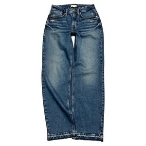 GOOD AMERICAN Good 90's Relaxed Jeans Indigo348. Raw Hem 0/25. EUC